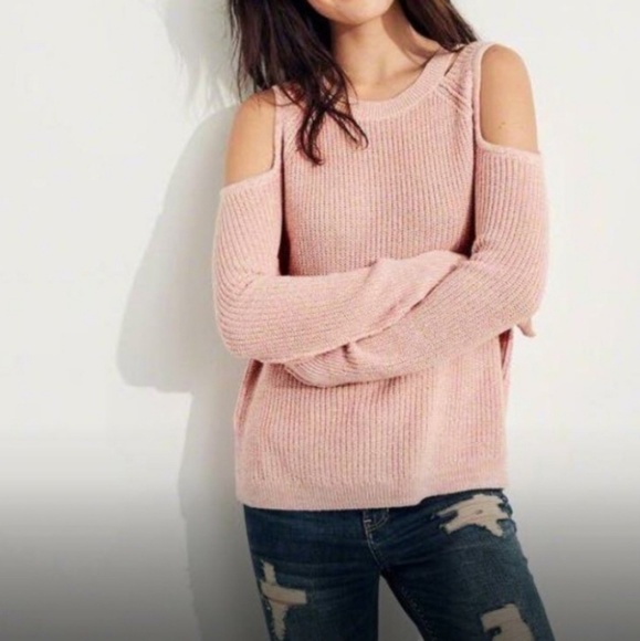 Hollister Sweaters - Cold Shoulder Blush Pink Sweater